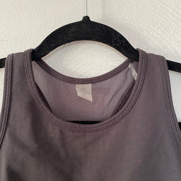 Alpine Design Medium Support Gray High Neck Racerback Sports Bra Mesh Back XS - Picture 2 of 8